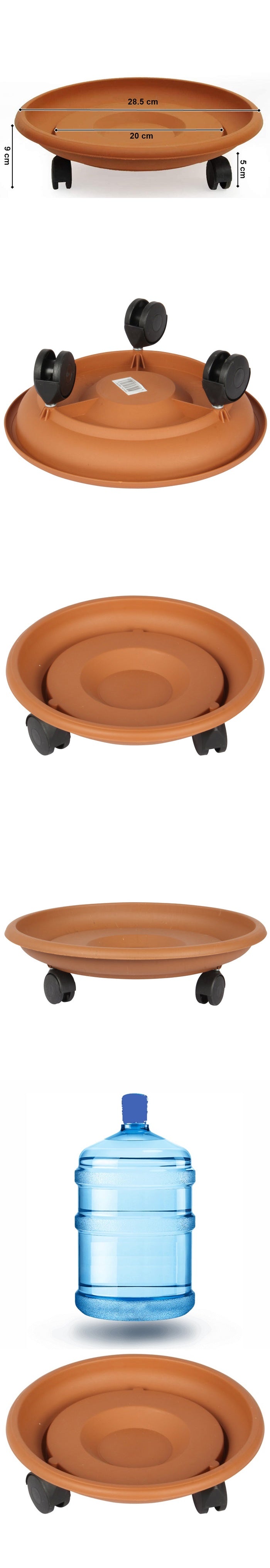 29 CM Çap Tekerlekli Damacana ve Tüp Altlığı KAHVE