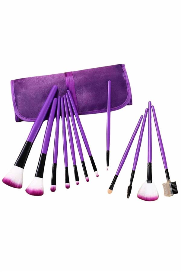 12 Parça Profesyonel Makyaj Seti Yumuşak Kıllı Yüz ve Göz Makyajına Uygun