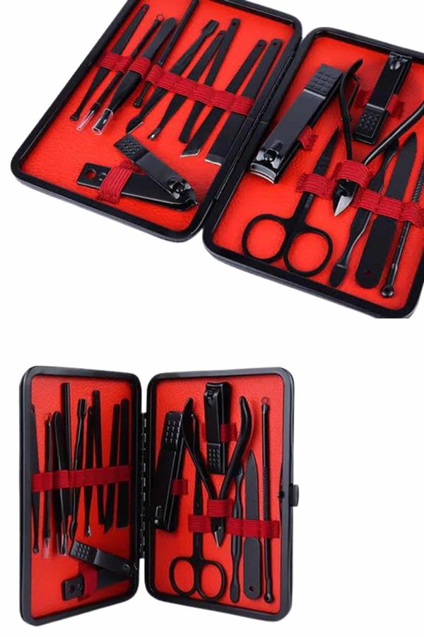 17 Parça Manikür Seti Taşınabilir Özel Çantalı El ve Ayak Bakımı Tırnak Batığı Temizleme