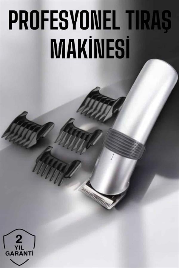 4 Taraklı Taşınabilir Profesyonel Saç ve Sakal Kesme Tıraş Makinesi