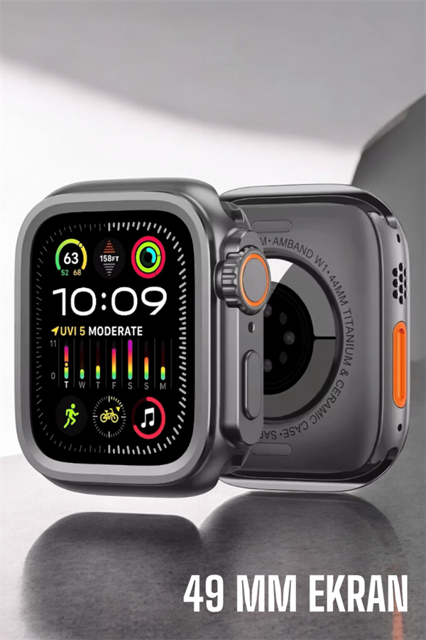 45 MM Gri Kasa Ultra Akıllı Saat Sesli Görüşme Sağlık Takibi Suya Dayanıklı