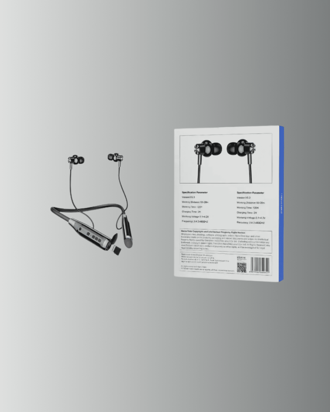 120 Saat Pil Ömrüyle Boyun Askılı Bluetooth Kulaklık – Spor ve Günlük Kullanım İçin