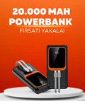20.000 mAh Powerbank – 22.5W Hızlı Şarj Çok Kablolu Dijital Göstergeli