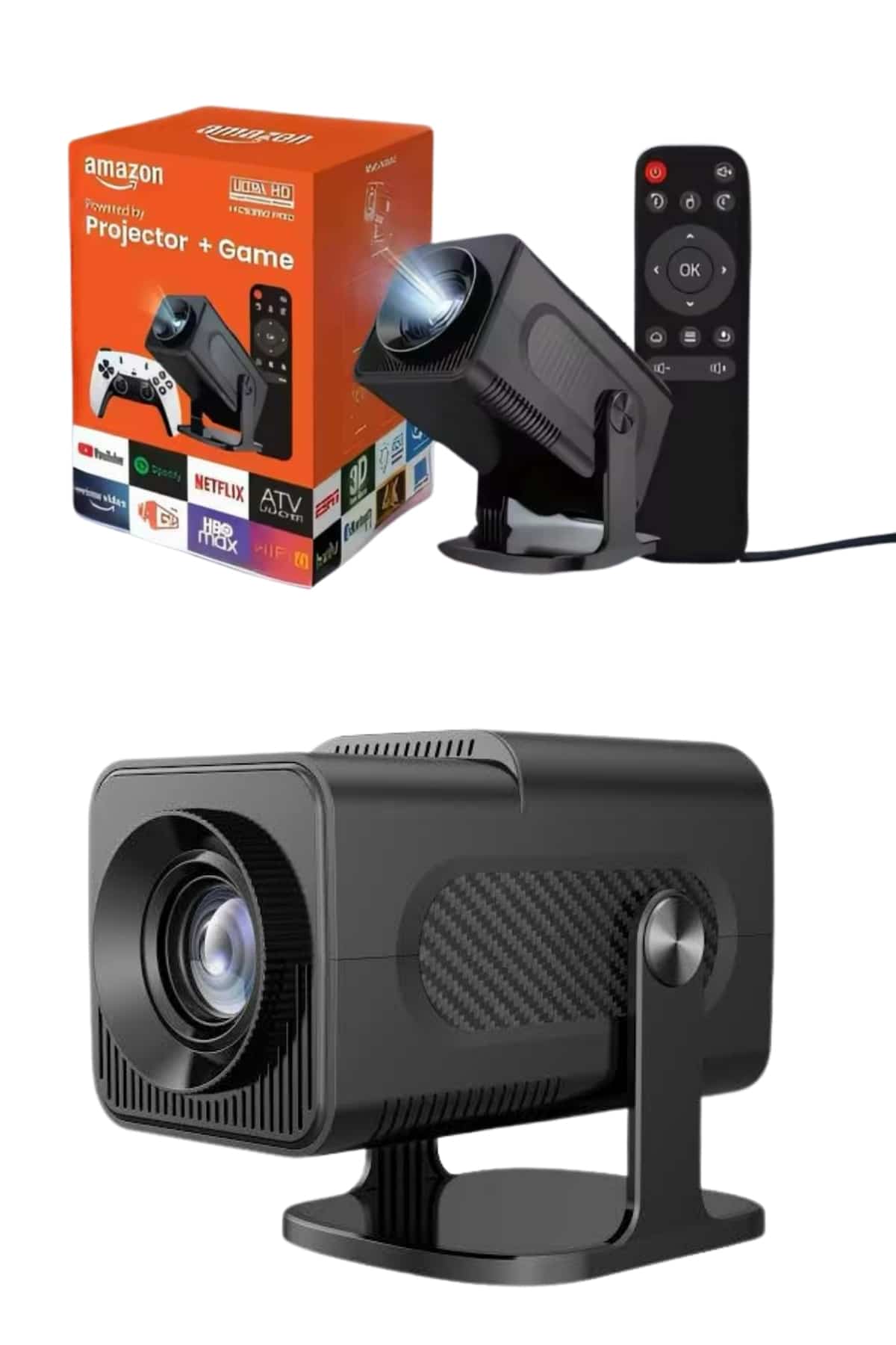 4K Android Smart Wi-fi Çift Kollu Projeksiyon Game Box Kumandalı Taşınabilir