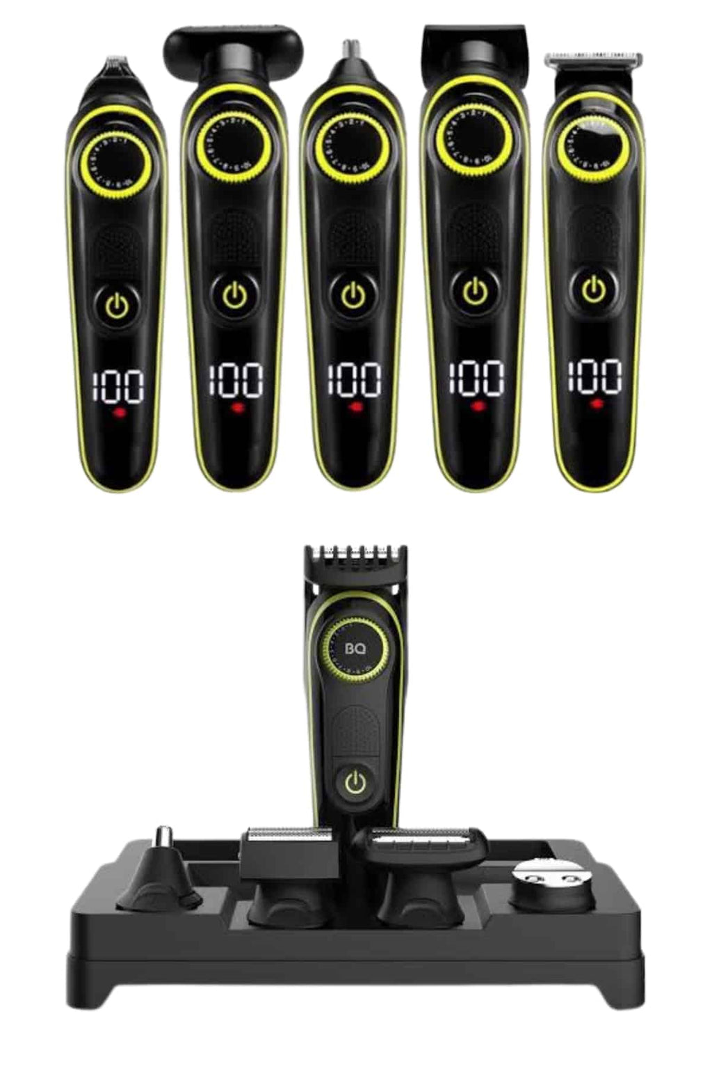 5 Başlıklı Şarjlı Tıraş Makinesi Led Ekran Saç Sakal Ense Tıraşına Uygun Bakım Seti