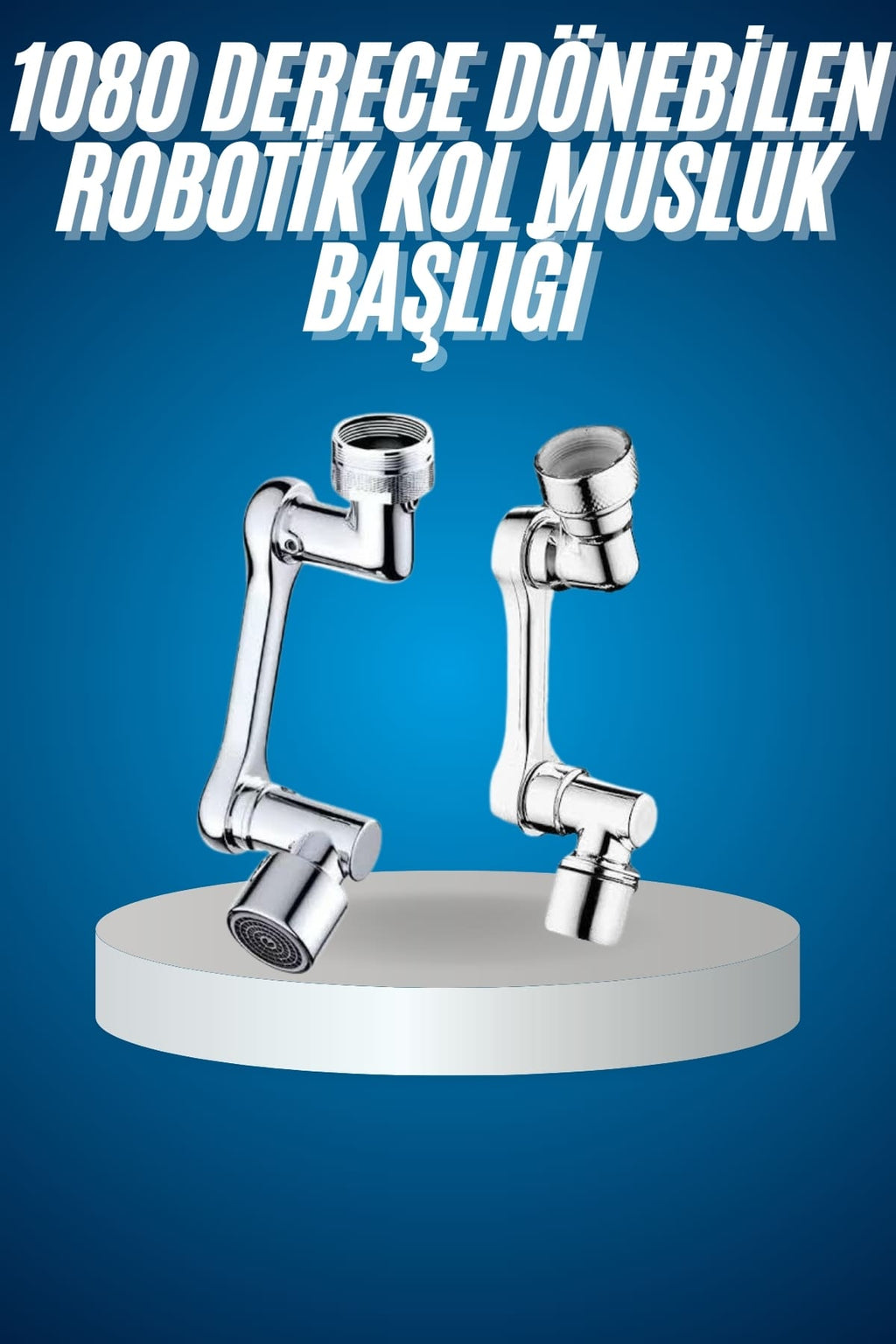 180 Derece Dönebilen Fonksiyonel Paslanmaz Çelik Robotik Kol Musluk Başlığı