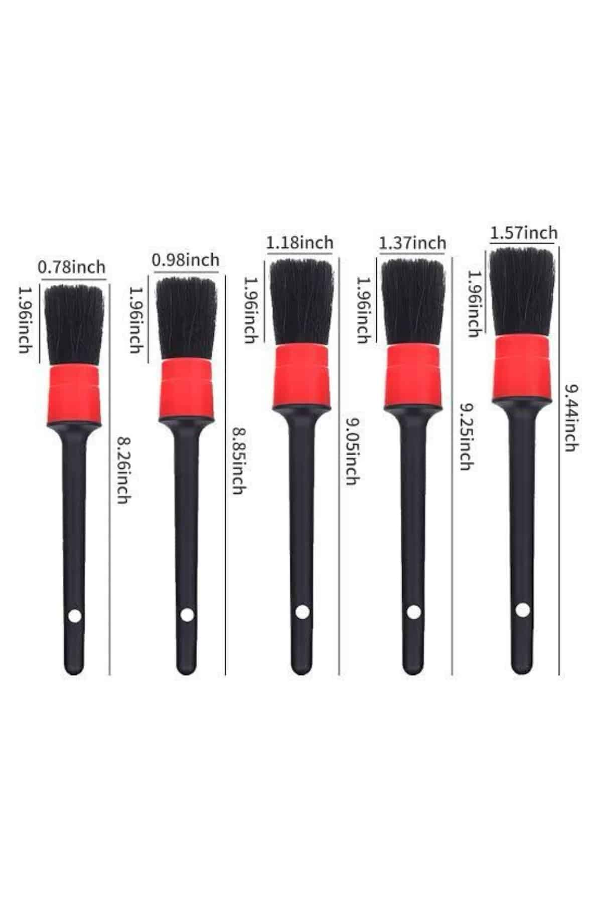 5 Adet Oto Detaylı Temizleyici Araç İçi Temizlik Fırça Seti Koltuk Döşeme Kapı Toz Alma Fırçası