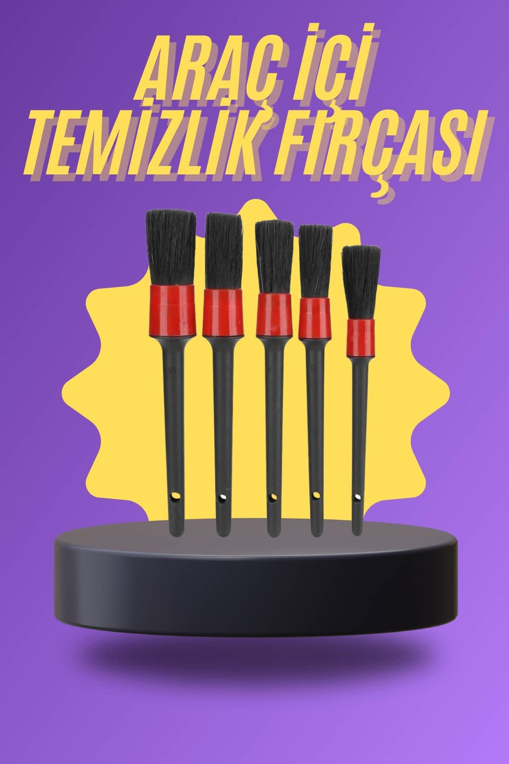 5 Parça Araç İçi Temizlik Fırçası Araç İçi-Dışı Temizleme Fırça Seti
