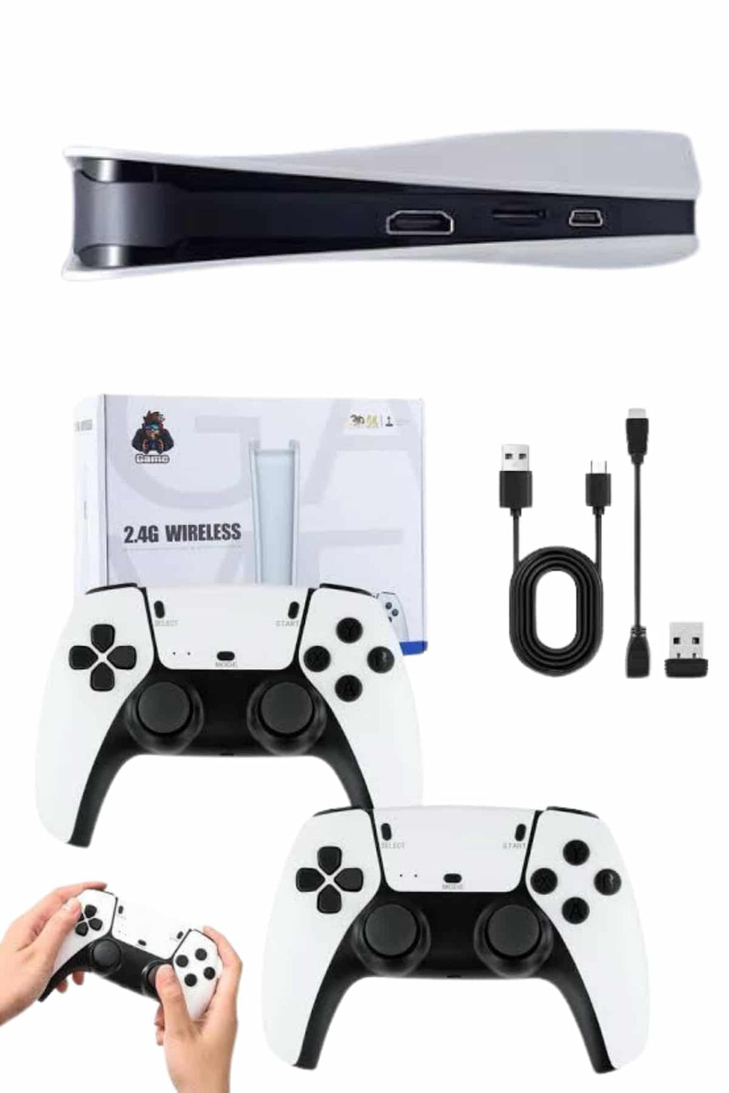 4K HD Klasik Retro Game Box 3000 Oyunlu Çift Kollu Çift Kişilik Oyun Konsolu