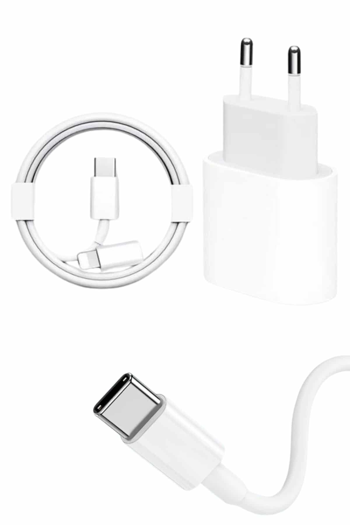 15/Pro/Pro Max 20W İOS Uyumlu Hızlı Şarj Aleti Adaptörlü Beyaz