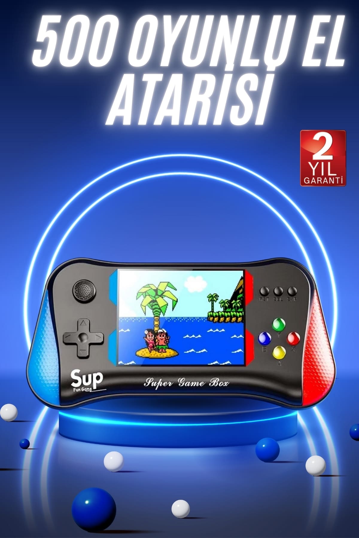 500 Oyunlu Retro Sup Konsolu Taşınabilir Mini Gamepad 35 İnç Ekran