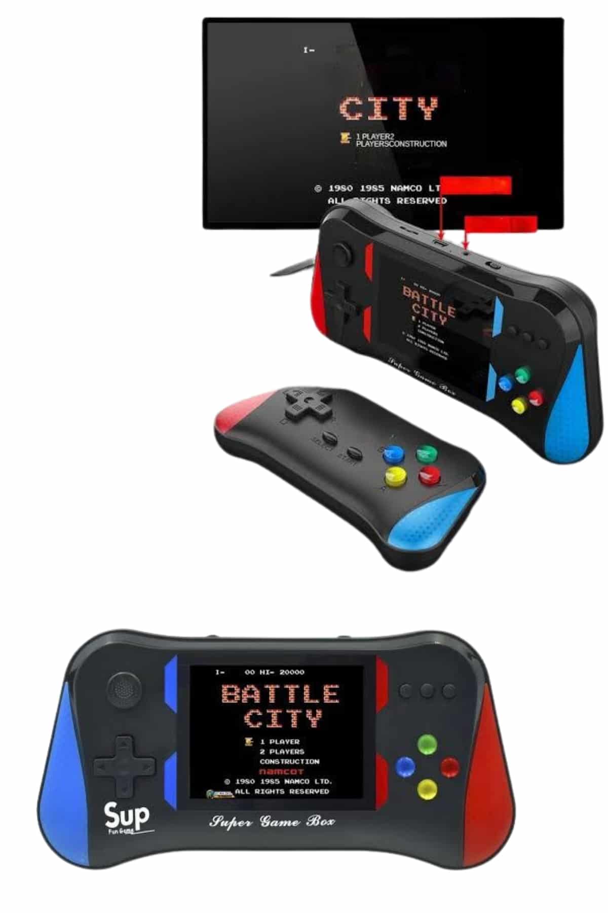 500 Oyunlu Retro Sup Konsolu Taşınabilir Mini Gamepad 35 İnç Ekran