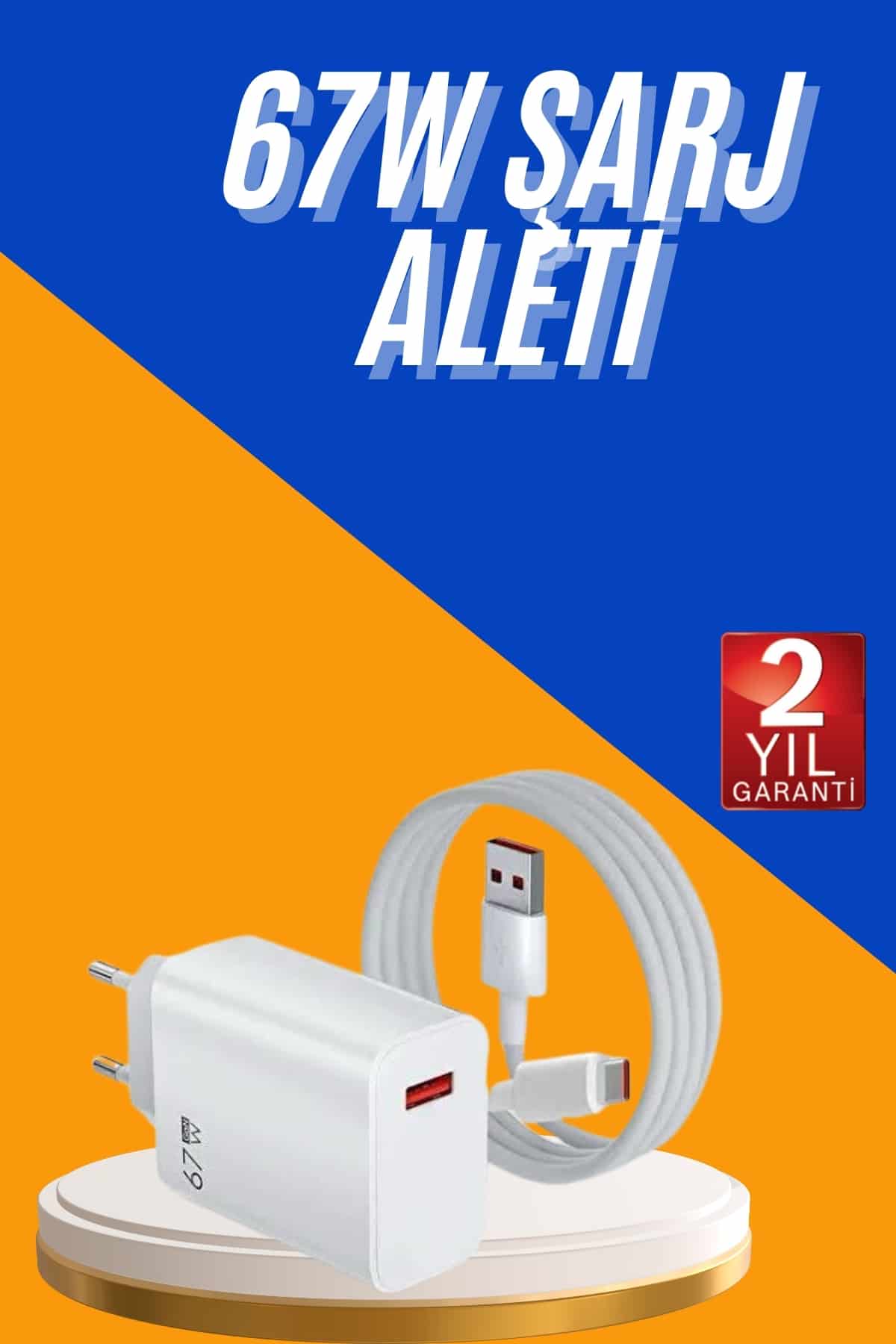 67W Hızlı Şarj Yüksek Voltaj Korumalı Type C Şarj Adaptörü