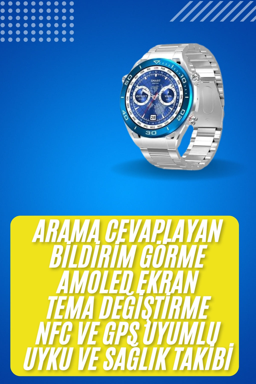 2025 Model Yuvarlak Ekran Android ve İOS Uyumlu GPS Takibi Yapabilen Akıllı Saat