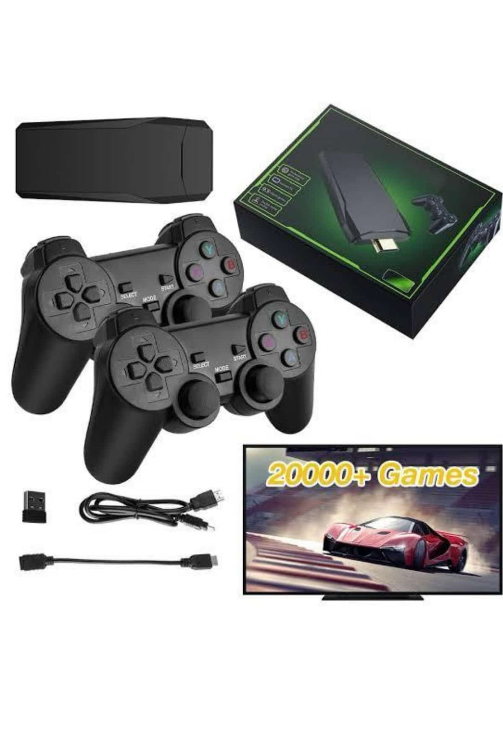 4k Game Stick Oyun Konsolu 2.4g Kablosuz Çift Kol Nostaljik Oyunlar