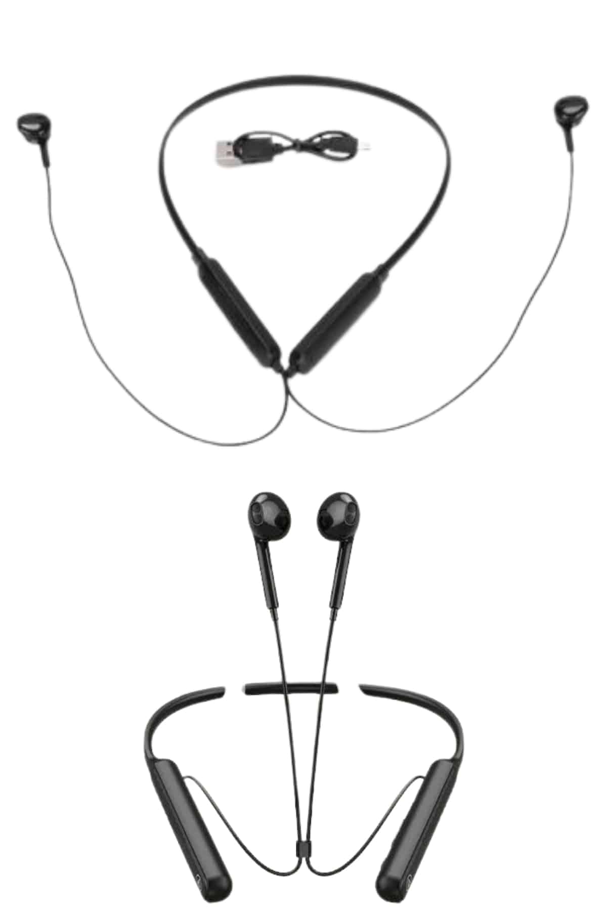 100 Saat Kablolu Boyun Askılı Dijital Göstergeli Bluetooth Kulaklığı