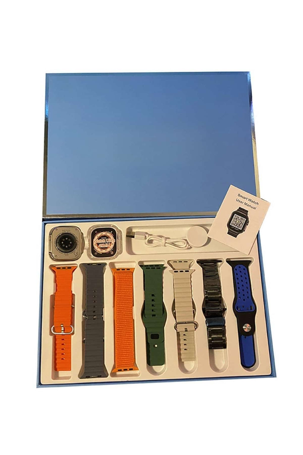 7 Kordonlu Unisex Akıllı Saat Çoklu Kordon Seçeneği Amoled Ekran