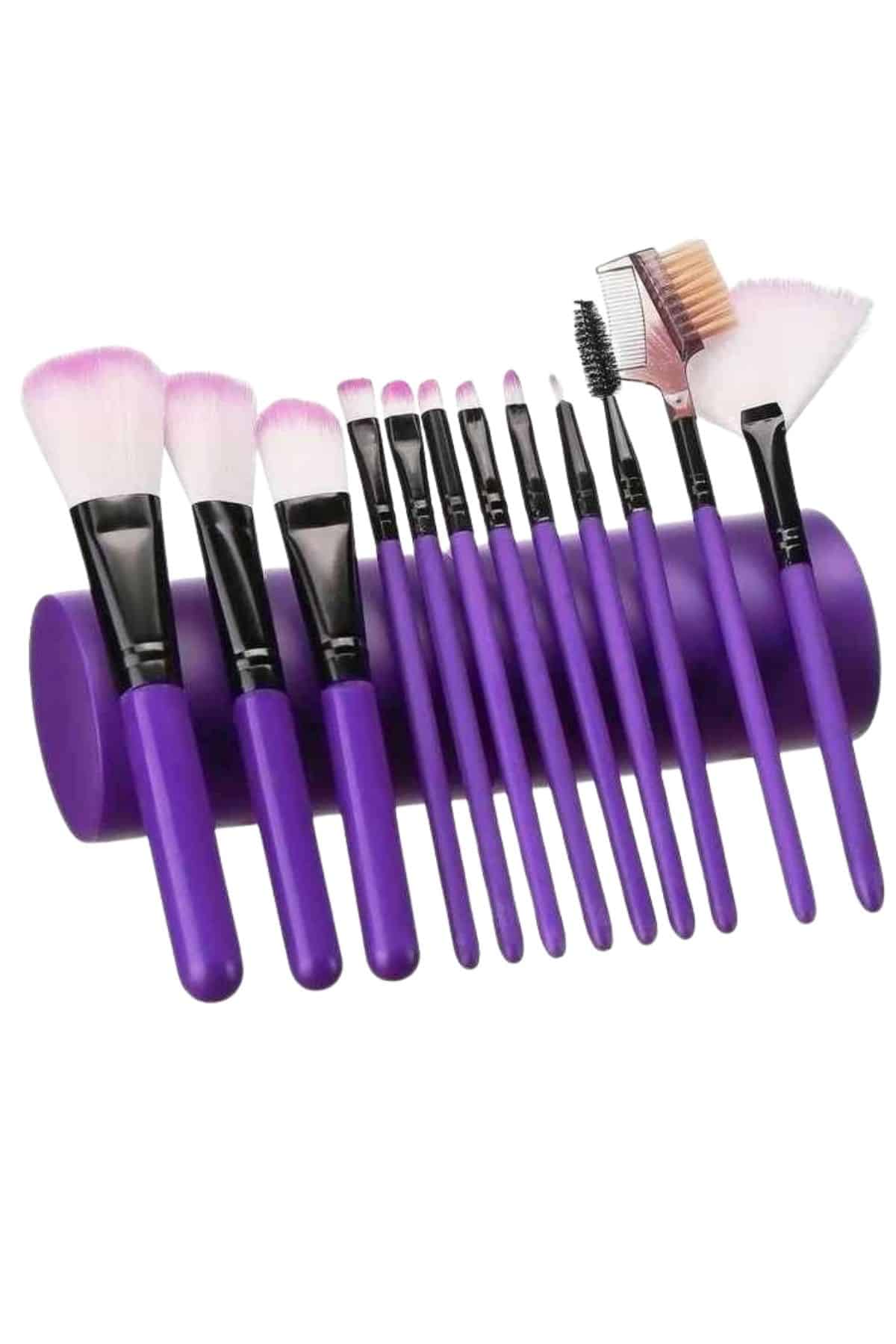 12 Parça Profesyonel Makyaj Seti Yumuşak Kıllı Yüz ve Göz Makyajına Uygun