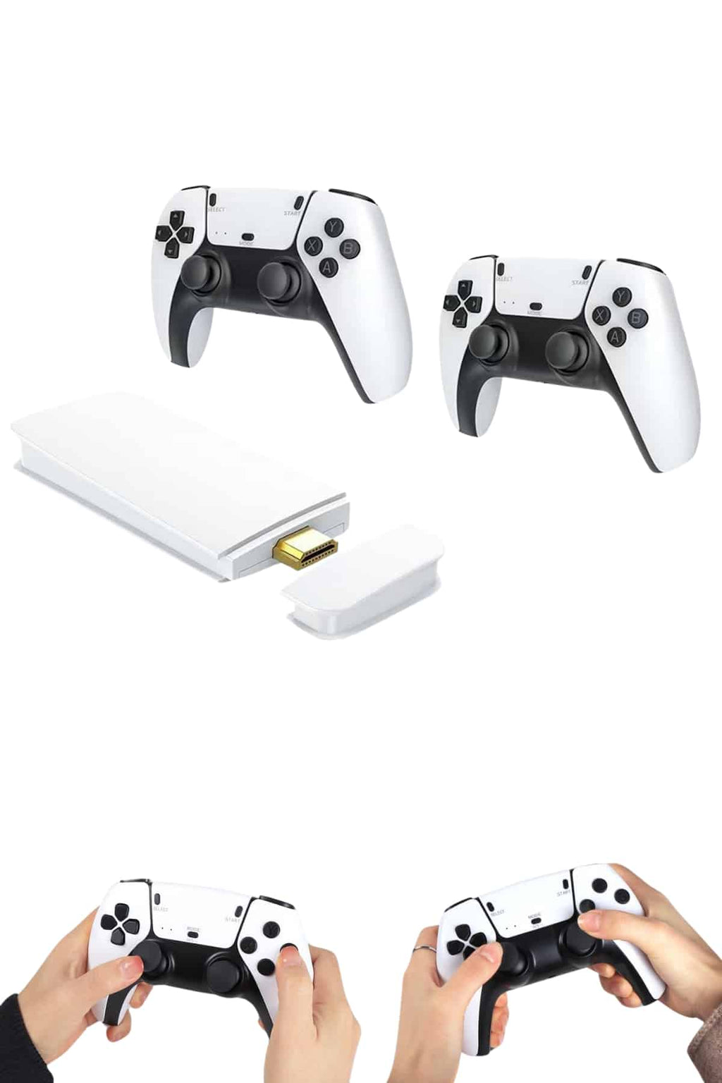 4K HD Görüntü Kaliteli Retro Game Stick 20000 Oyunlu Çift Kollu Beyaz Game Stick