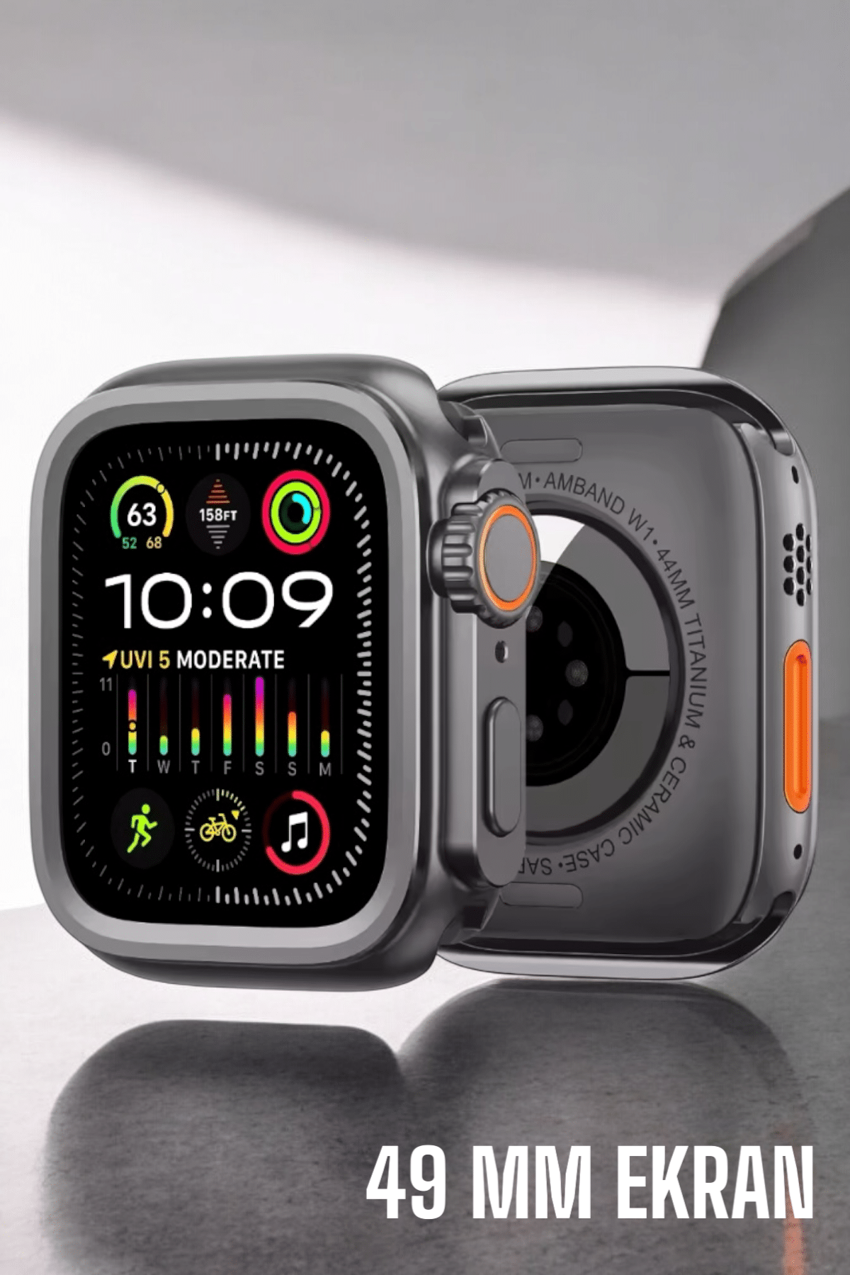 45 MM Gri Kasa Ultra Akıllı Saat Sesli Görüşme Sağlık Takibi Suya Dayanıklı