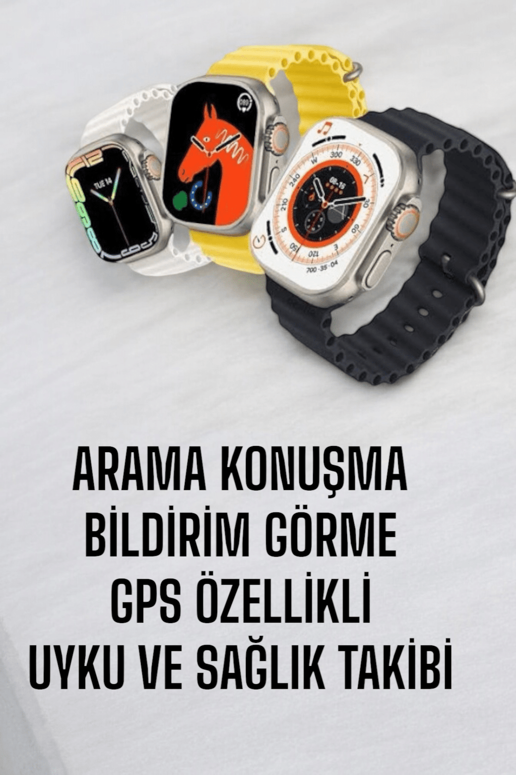 45 MM Gri Kasa Ultra Akıllı Saat Sesli Görüşme Sağlık Takibi Suya Dayanıklı