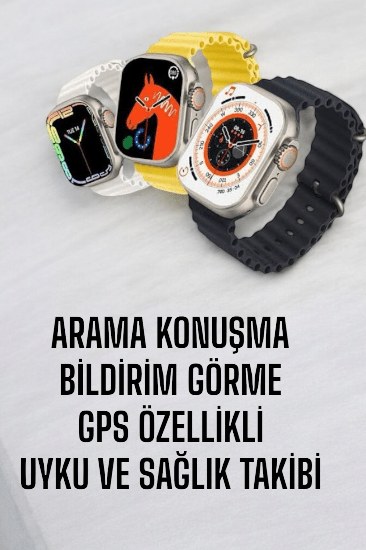 45 MM Gri Kasa Ultra Akıllı Saat Sesli Görüşme Sağlık Takibi Suya Dayanıklı