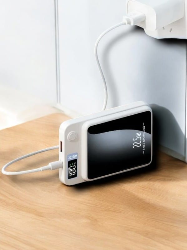 22.5W Magsafe Kablosuz Şarjlı Powerbank Dijital Ekran ve Hızlı Şarj