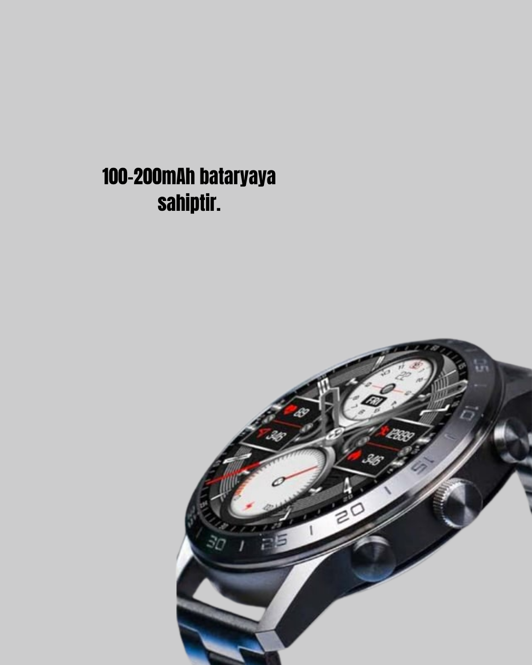 100mAh Şarjlı Akıllı Saat – Mesaj Bildirimi Müzik Kontrolü ve Ergonomik Tasarım