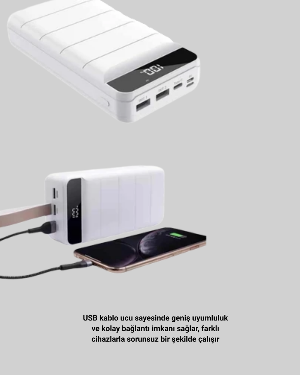 50000mAh LED Göstergeli Taşınabilir Şarj Cihazı