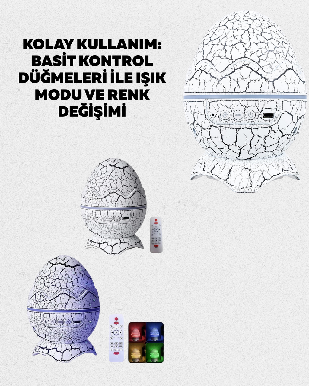 14 Renkli Nebula Yıldız Projektör + Müzik + Gürültü Cihazı + Zamanlayıcılı