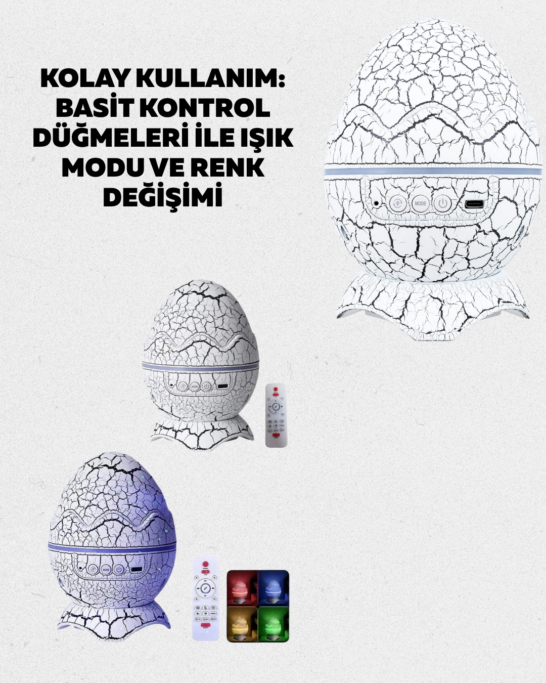 14 Renkli Nebula Yıldız Projektör + Müzik + Gürültü Cihazı + Zamanlayıcılı