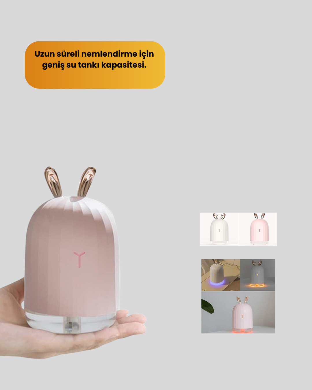 200 ml Ultrasonik Aroma Difüzör ve Hava Nemlendirici Gece Lambalı