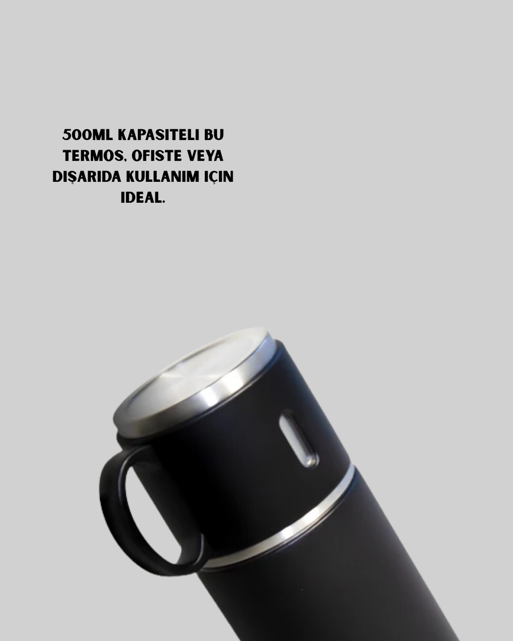 304 Çelik Termos Seti | 2 Bardaklı 500 ml Uzun Süre Isı Koruma