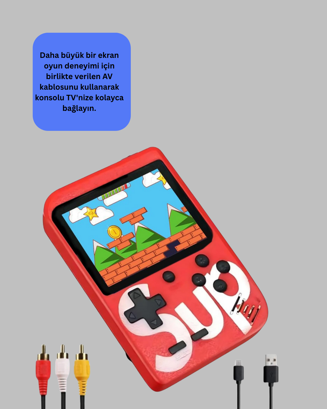 400 Oyunlu Taşınabilir Retro El Konsolu