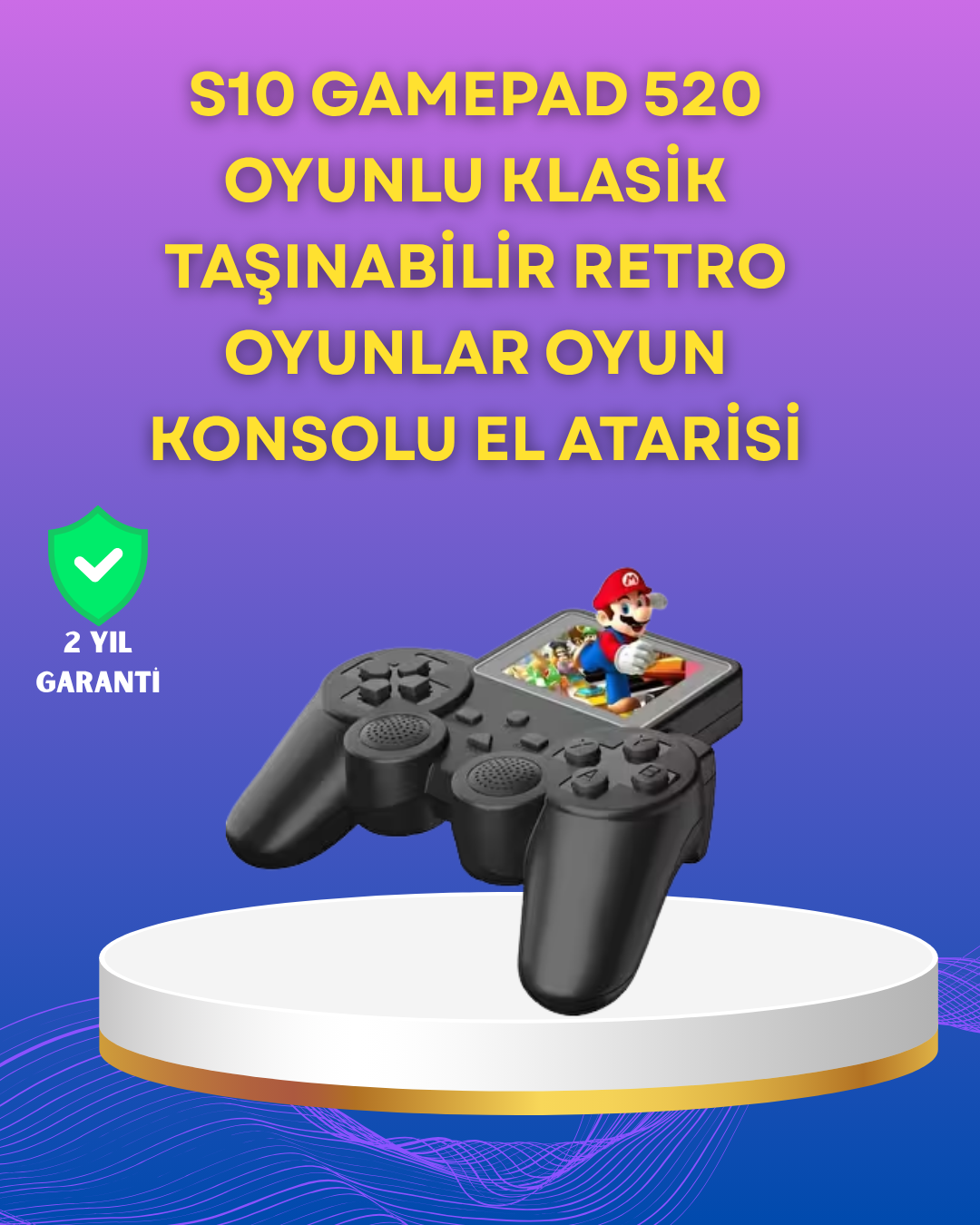 2.4 İnç Ekranlı 500 Oyunlu Taşınabilir Retro Oyun Konsolu Şarjlı El Tipi Mini