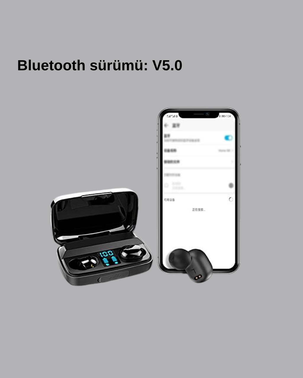 A10s Kablosuz Bluetooth Kulaklık – 1800mAh Powerbank Otomatik Eşleşme iOS/Android Uyumlu