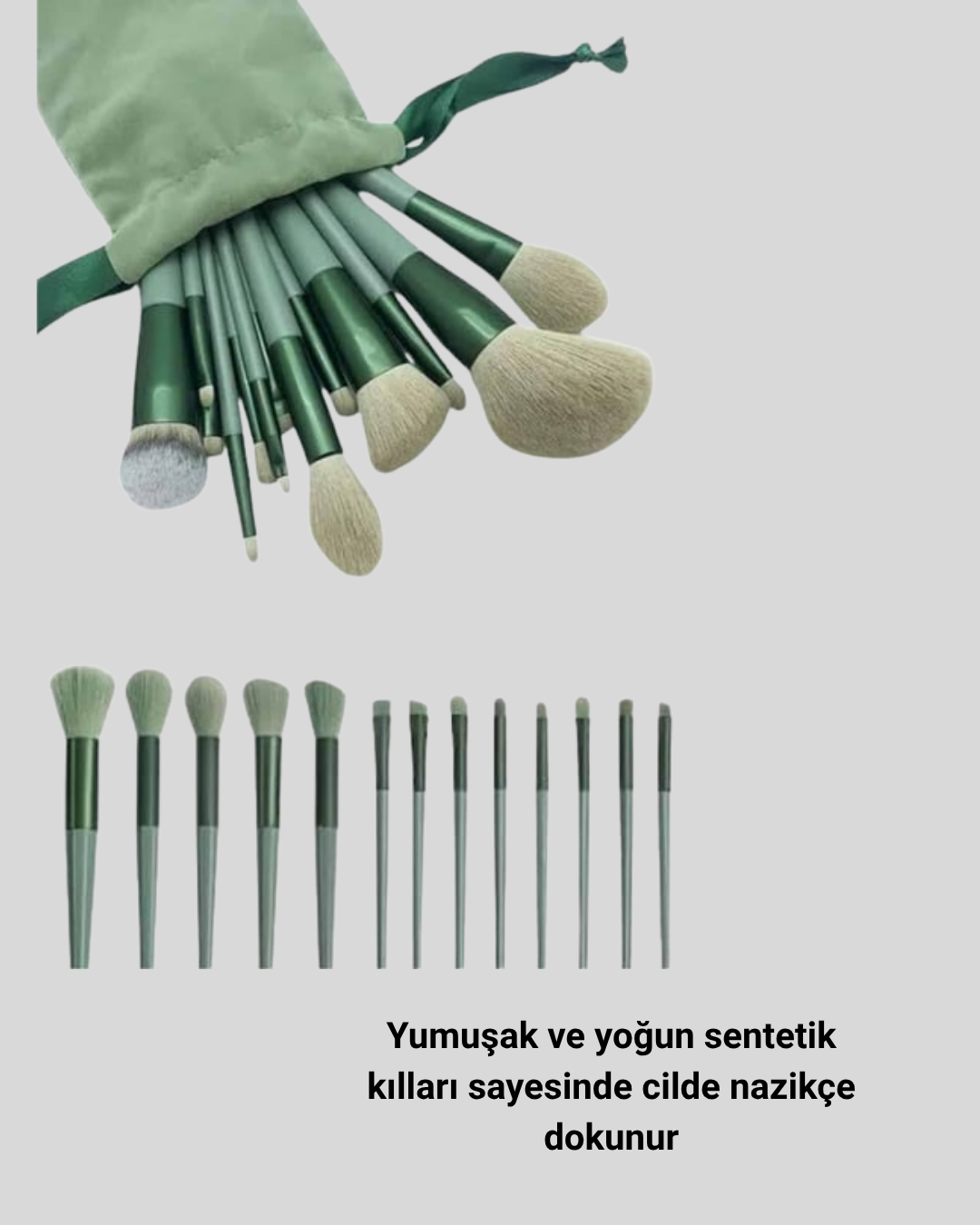 13’lü Profesyonel Makyaj Fırça Seti – Yumuşak Sentetik Kıllı Tüm Cilt Tiplerine Uygun