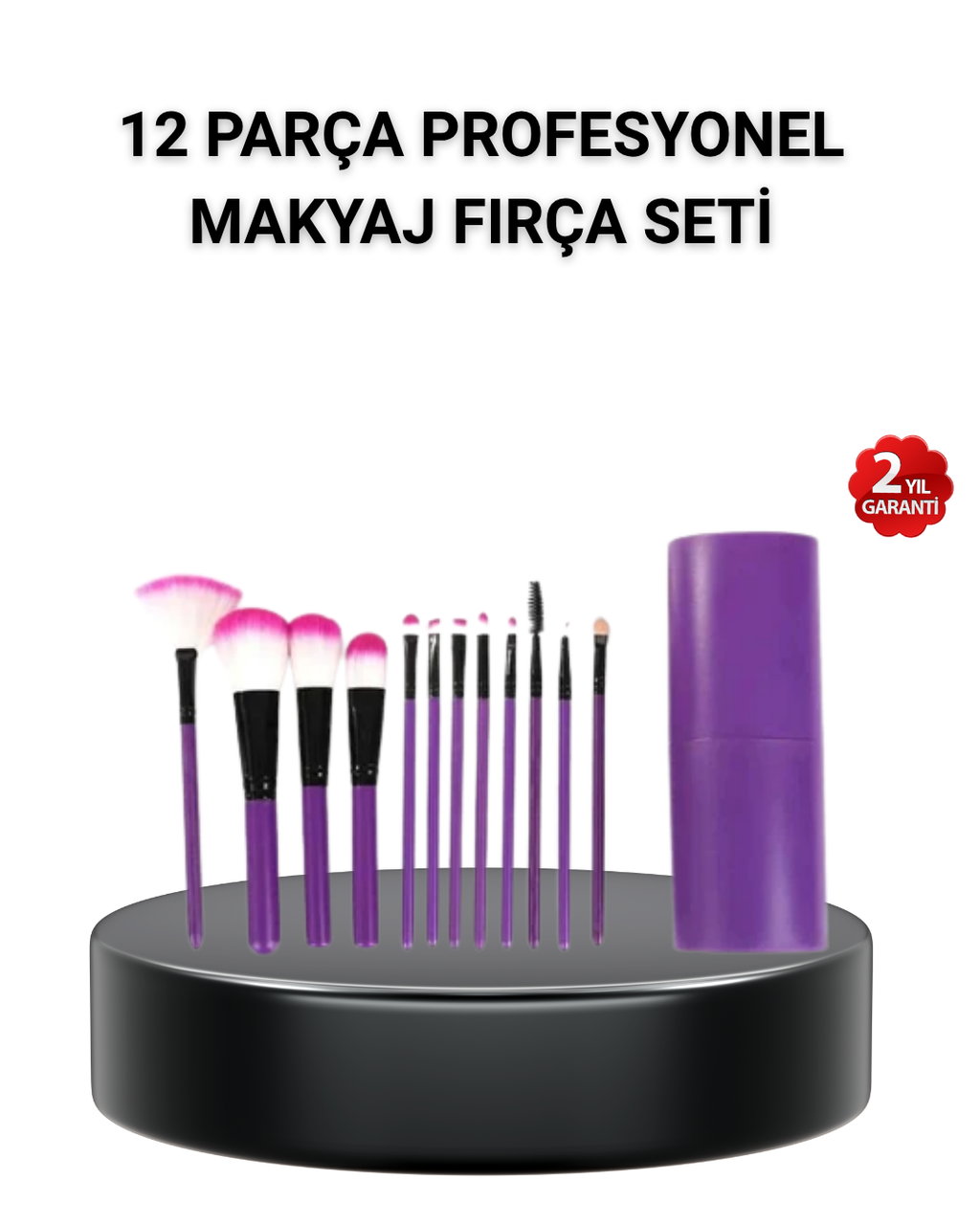 12’li Profesyonel Makyaj Fırça Seti – Dökülmeyen Yumuşak Kıllı Ergonomik Tasarım