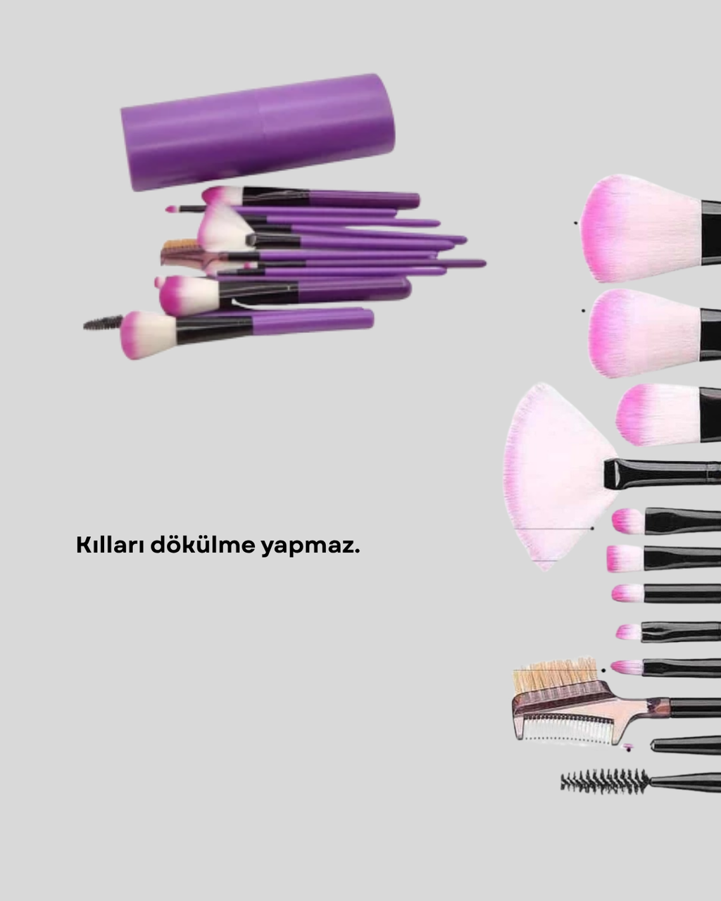 12’li Profesyonel Makyaj Fırça Seti – Dökülmeyen Yumuşak Kıllı Ergonomik Tasarım