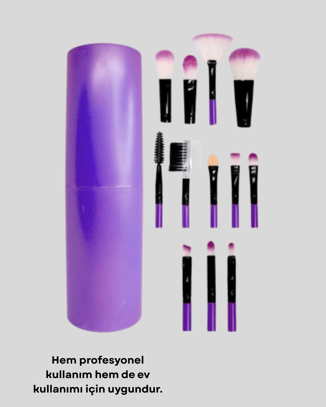 12’li Profesyonel Makyaj Fırça Seti – Dökülmeyen Yumuşak Kıllı Ergonomik Tasarım