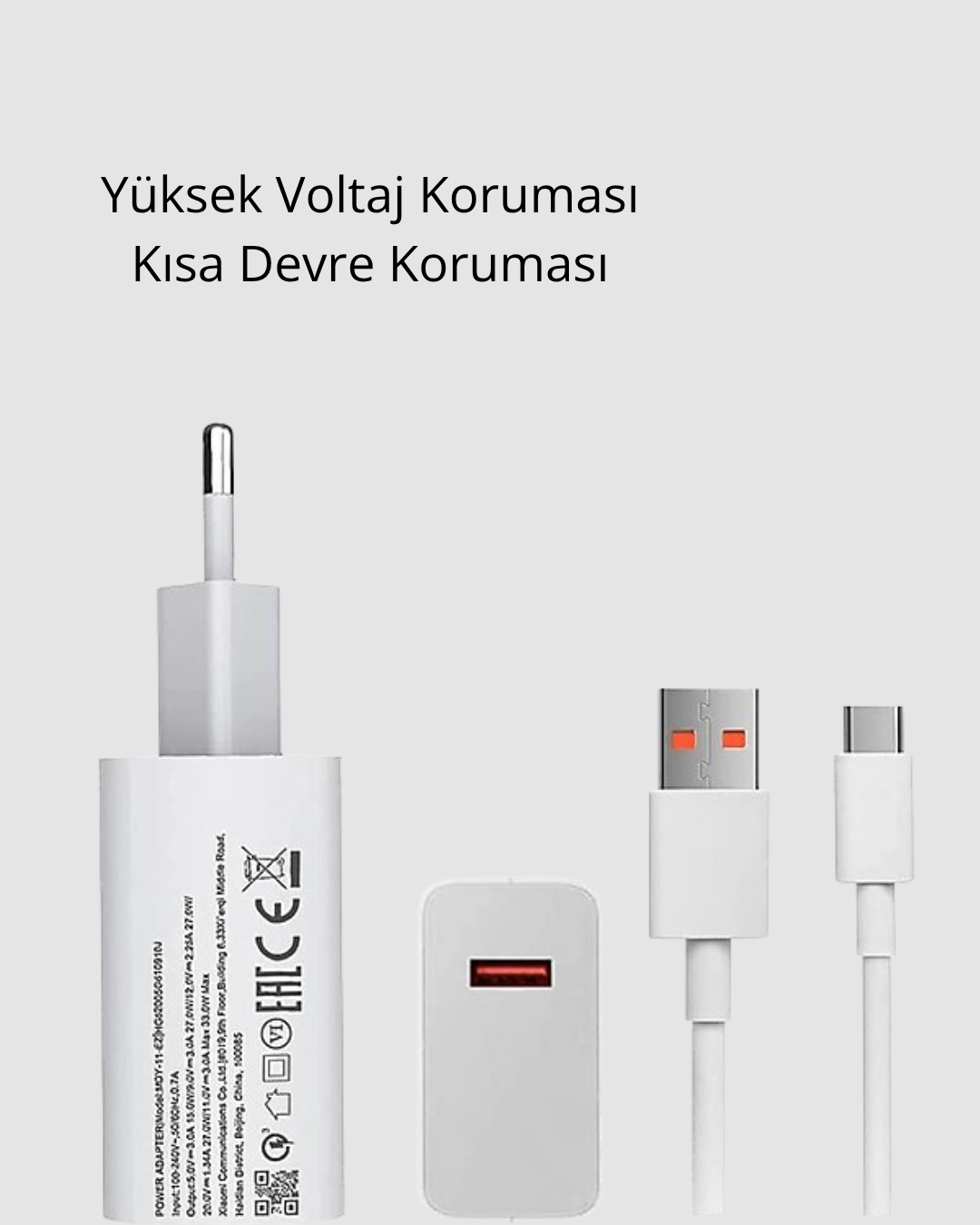 120W Süper Hızlı Şarj Adaptörü – Type-C Kablo Dahil Yüksek Voltaj Korumalı