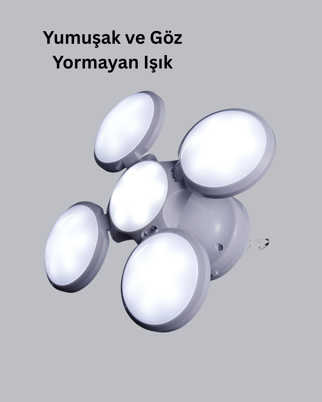 5 Kanatlı Solar Kamp Lambası – USB Şarjlı Taşınabilir IP65 Su Geçirmez Bahçe Lambası