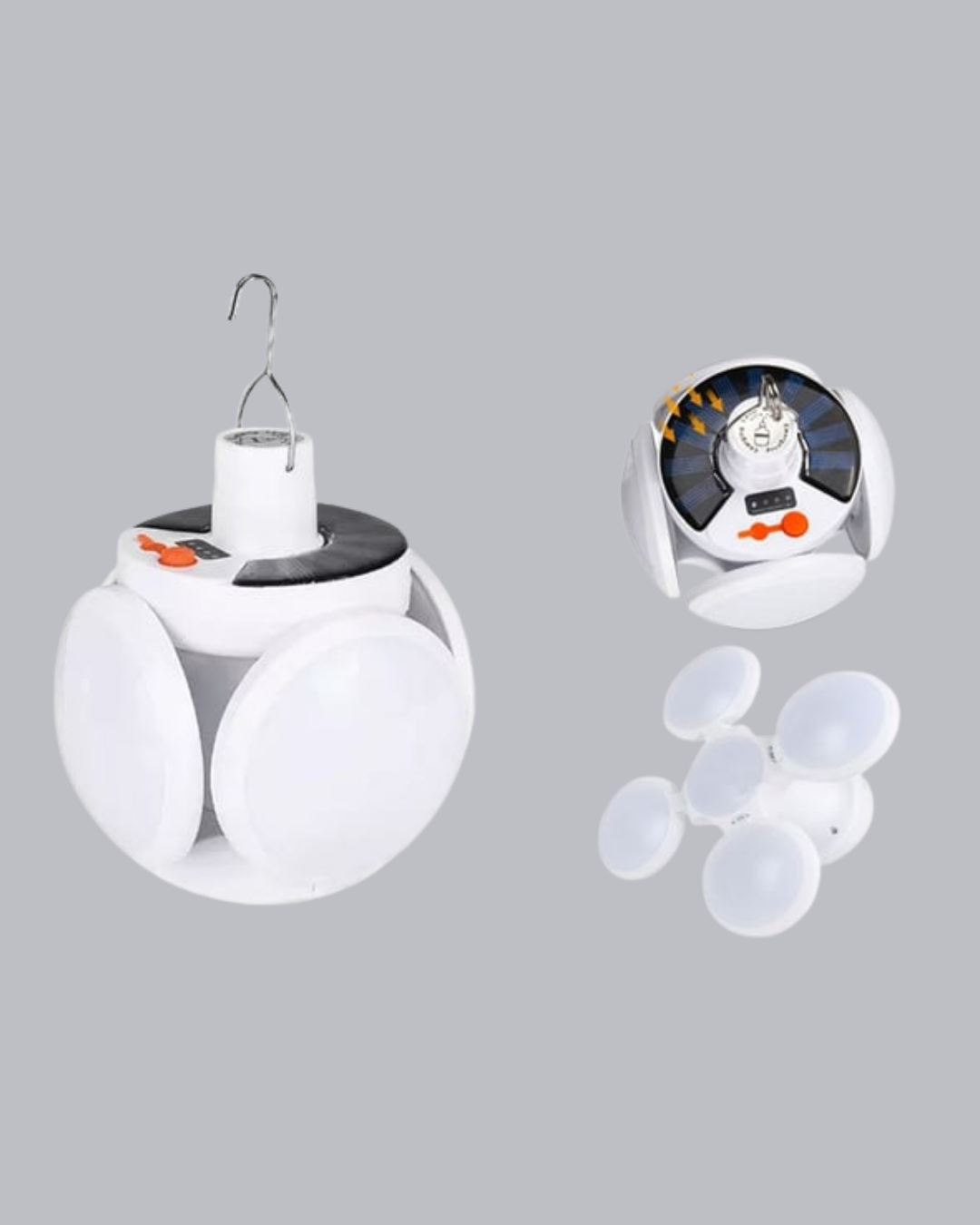 5 Kanatlı Solar Kamp Lambası – USB Şarjlı Taşınabilir IP65 Su Geçirmez Bahçe Lambası