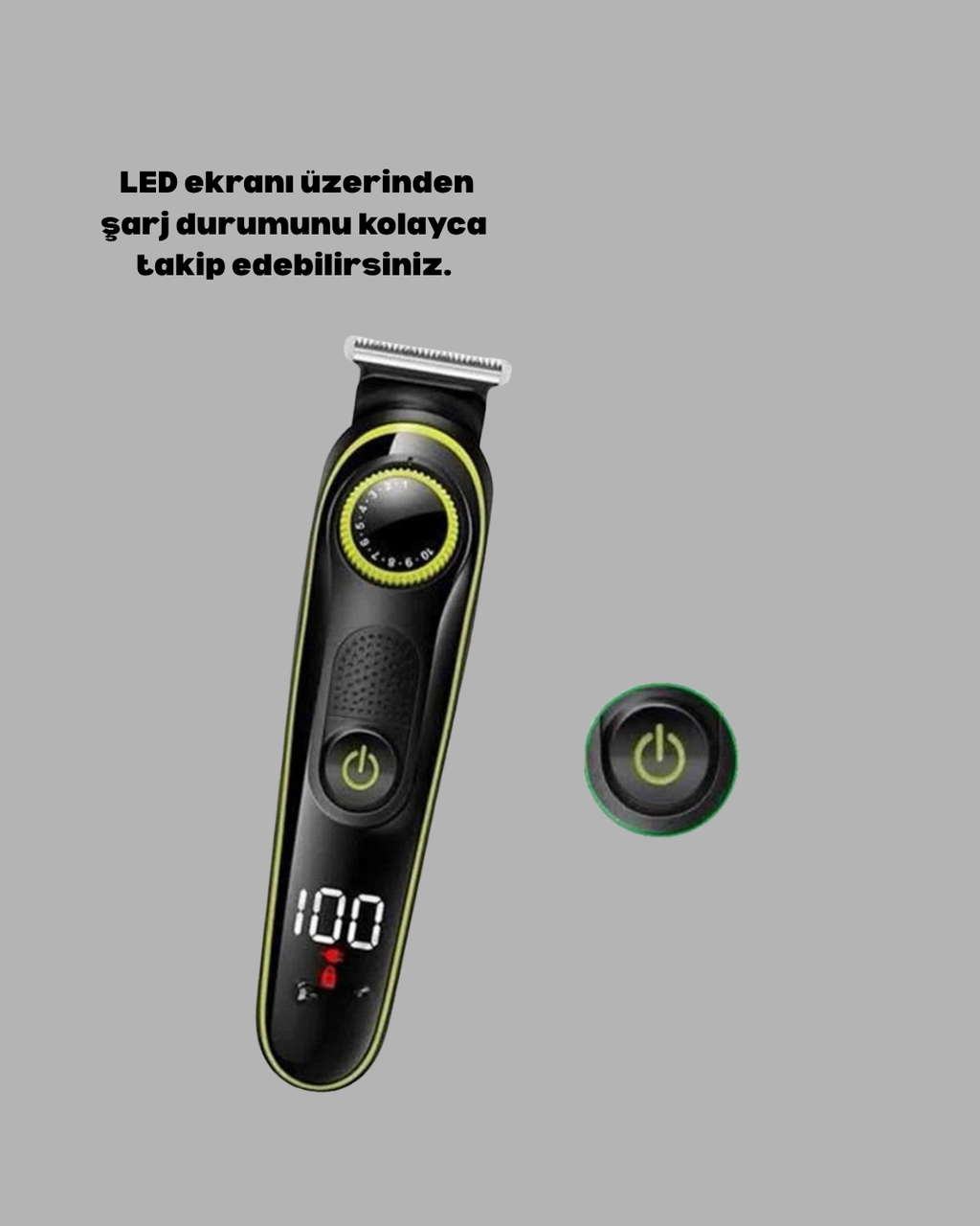 5’i 1 Arada Şarjlı Tıraş Makinesi – Paslanmaz Çelik Başlıklı Yüz ve Vücut Bakım Cihazı