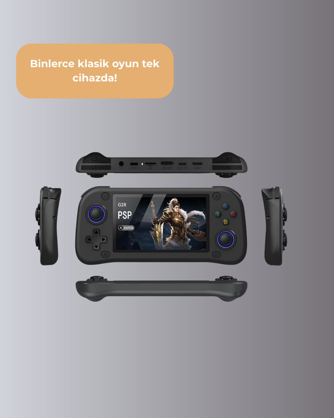 4.3” HD Ekranlı El Konsolu 64GB Hafıza Kartı ve 10000 Yüklü Oyun