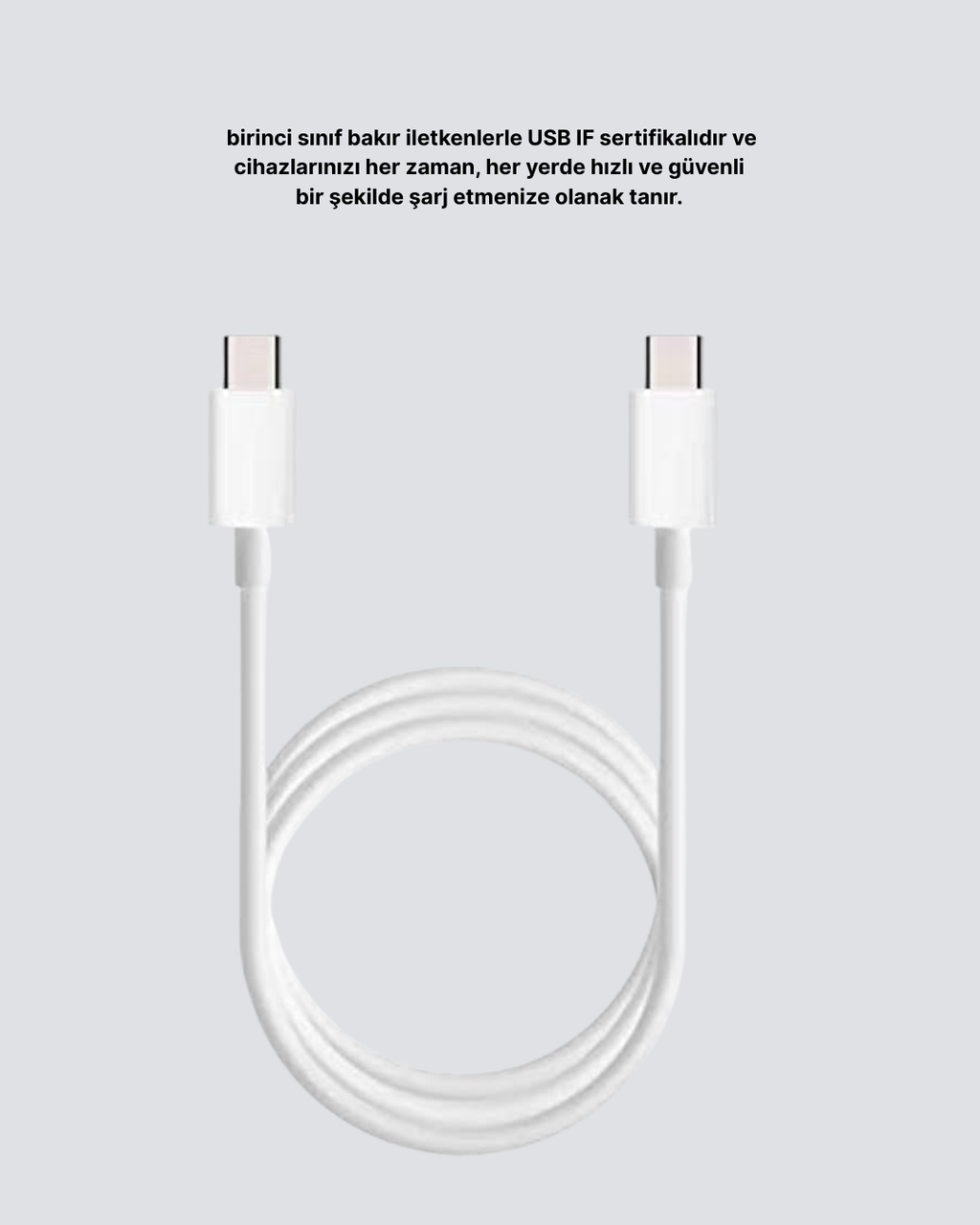30W Hızlı Şarj Destekli 5.0A Type-C Kablo Veri Aktarım Özellikli