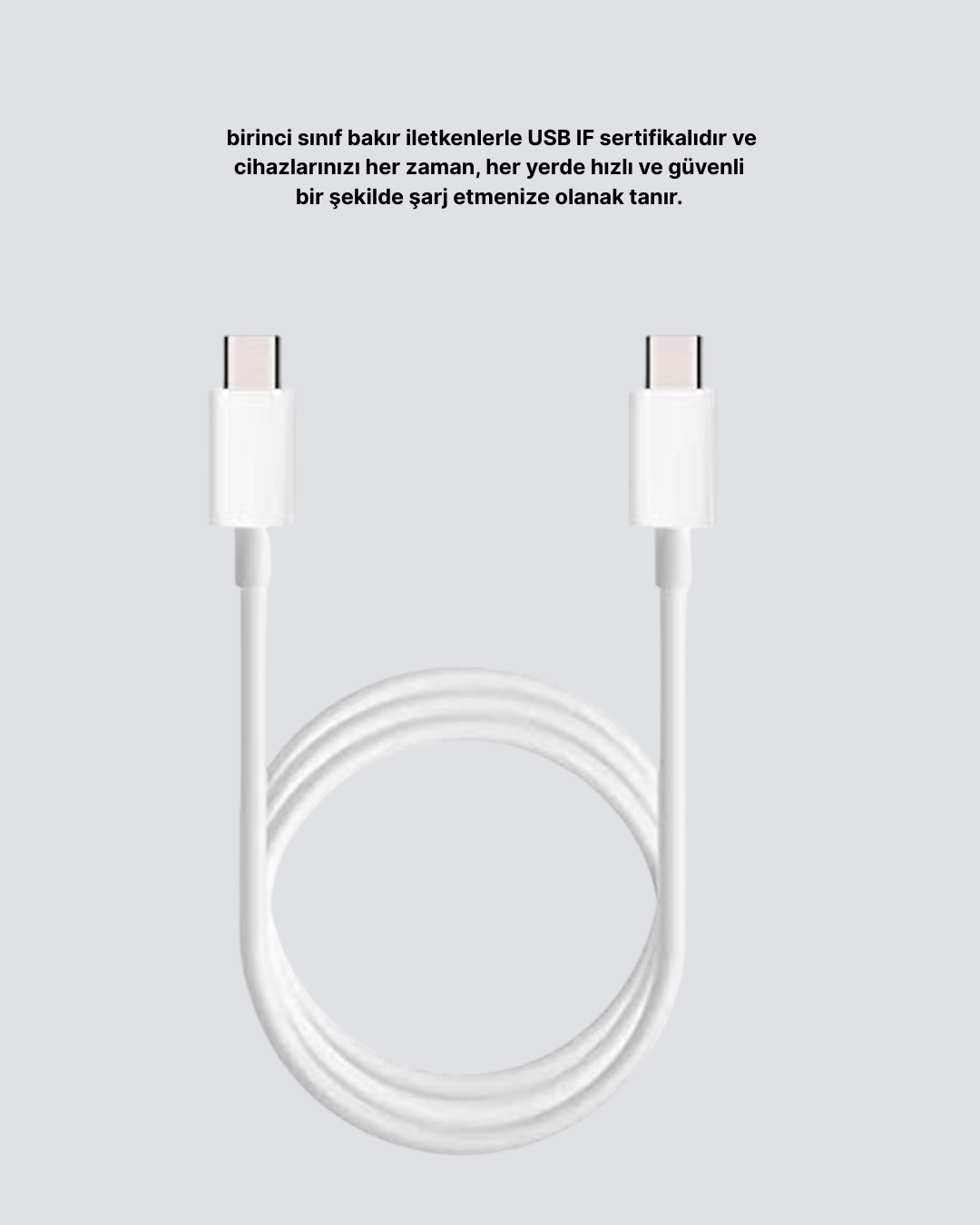 30W Hızlı Şarj Destekli 5.0A Type-C Kablo Veri Aktarım Özellikli