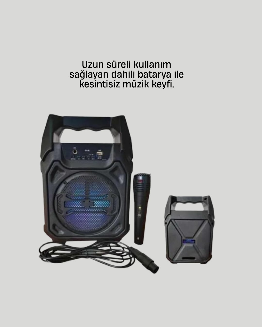 15W Güçlü Ses Çıkışlı Bluetooth Hoparlör FM Radyo ve Mikrofon Destekli