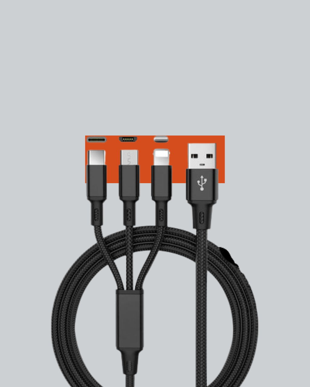 3’ü 1 Arada Hızlı Şarj Kablosu – iOS Android Type-C Uyumlu