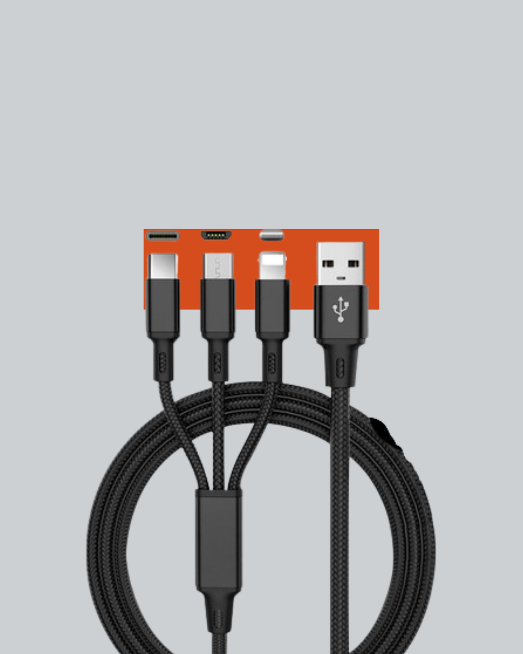 3’ü 1 Arada Hızlı Şarj Kablosu – iOS Android Type-C Uyumlu